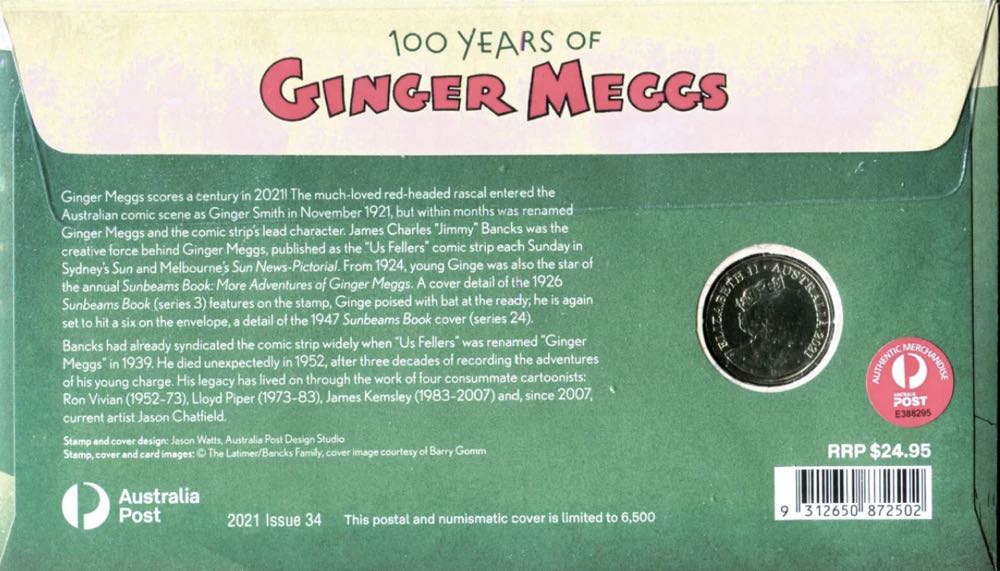 Ginger Meggs Celebrating 100 Yrs  coin collectible [Barcode 9312650872502] - Main Image 3