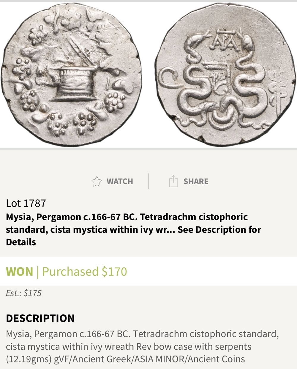 Pergamon Tetradrachm  coin collectible - Main Image 3