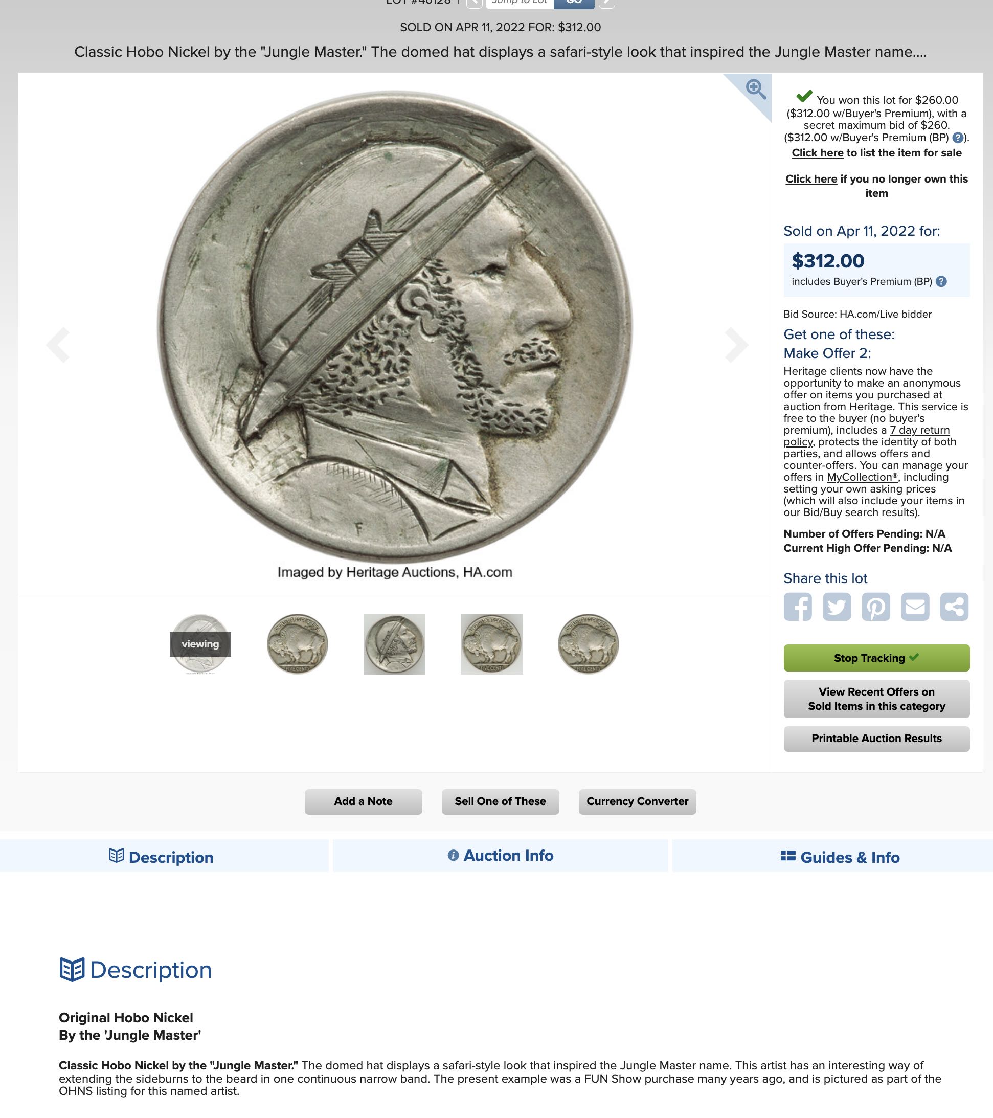 Hobo Nickel by Jungle Master  coin collectible - Main Image 3