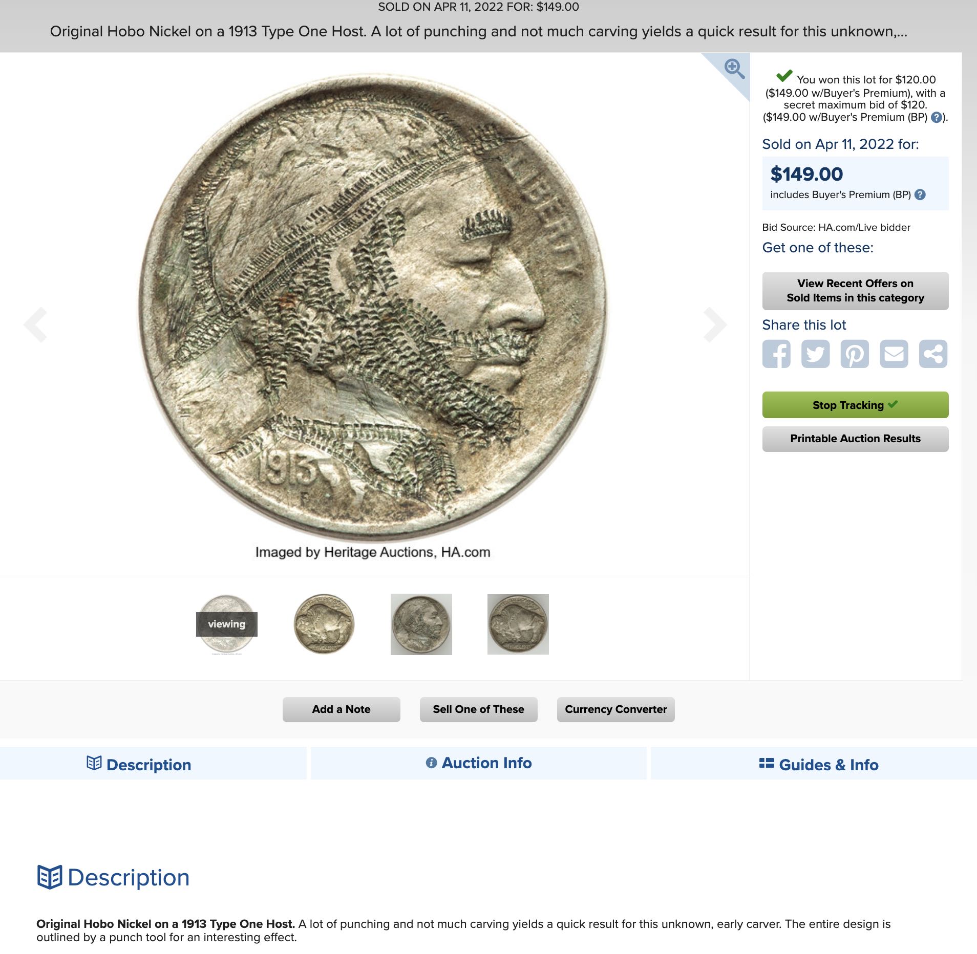 1913 - Original Hobo Nickel - Unknown Artist  coin collectible - Main Image 3