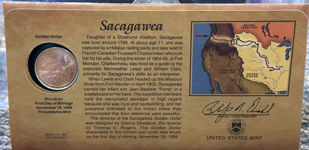 Dollar Sacagawea First Day Commemorative Coin Cover  coin collectible - Main Image 2