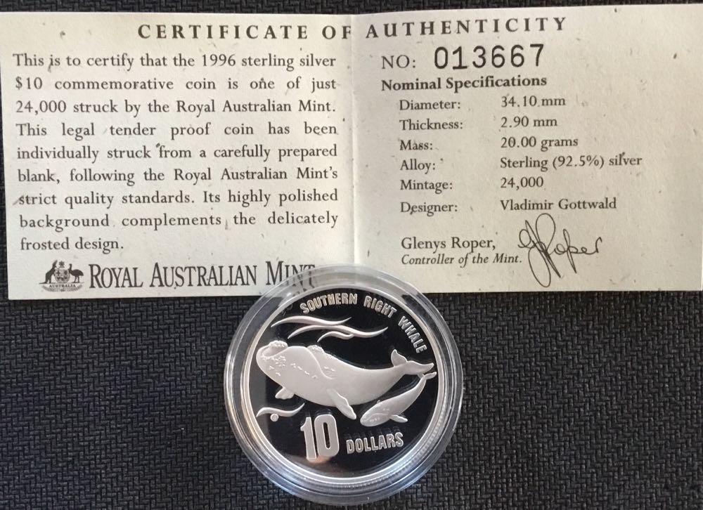 Australias Endangered Species, Southern Right Whale  coin collectible - Main Image 3