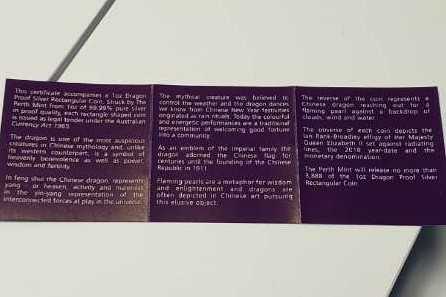 2018 Australia 1 Oz Silver Dragon Proof  coin collectible - Main Image 3