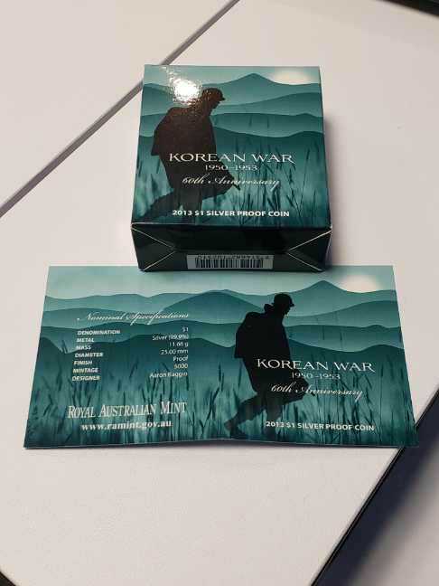 2013 Korean War 60th Anniversary $1 Silver Proof Coin  coin collectible [Barcode 9314682102510] - Main Image 3