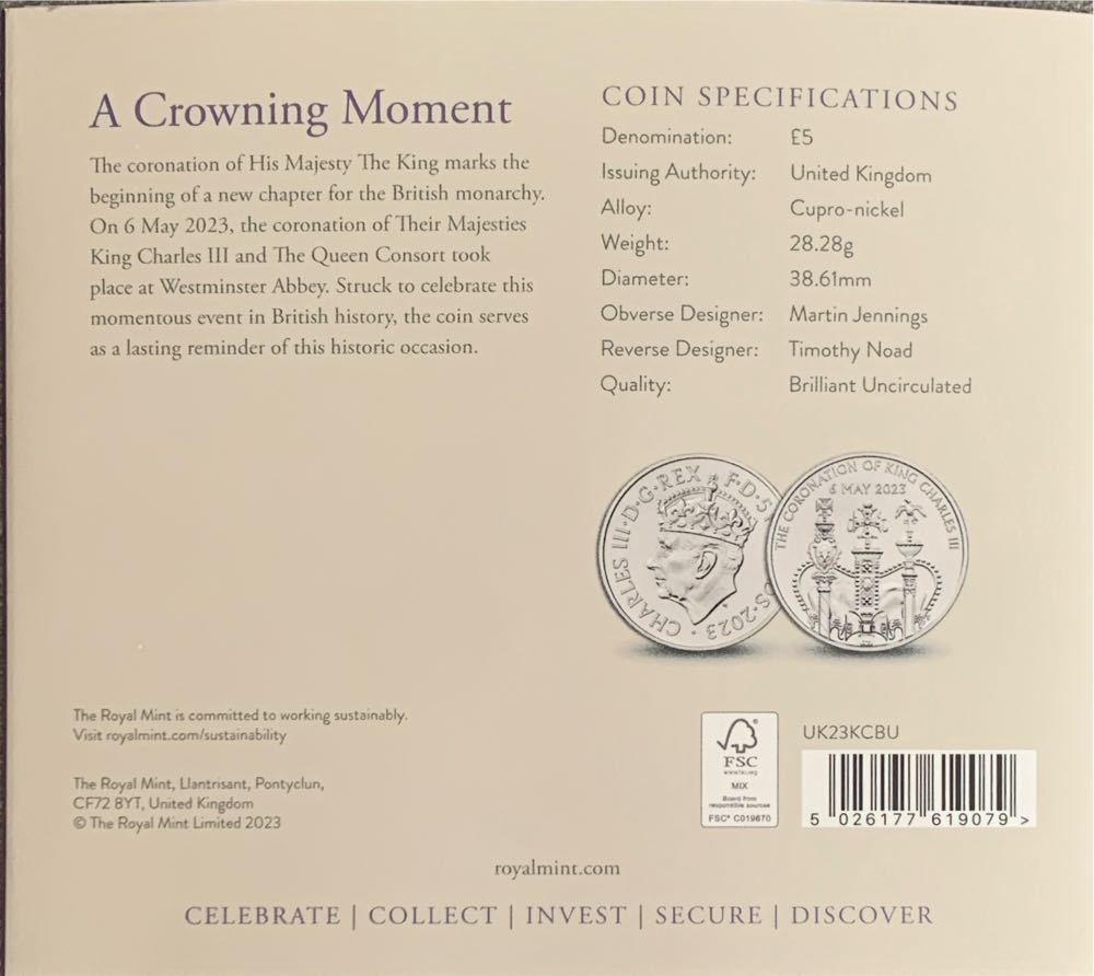 Coronation Of His Majesty King Charles III  coin collectible [Barcode 5026177619079] - Main Image 3
