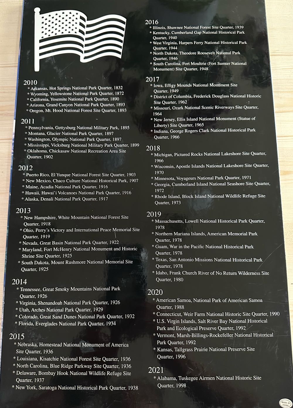 56 National Parks Quarters Map  coin collectible - Main Image 3