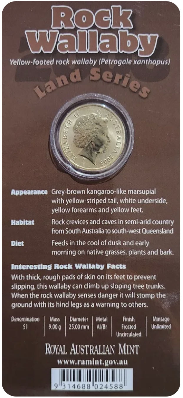 Australian Land Series Rock Wallaby  coin collectible [Barcode 9314688024588] - Main Image 3