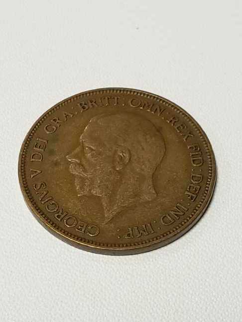 1929 King George One Penny  coin collectible - Main Image 2