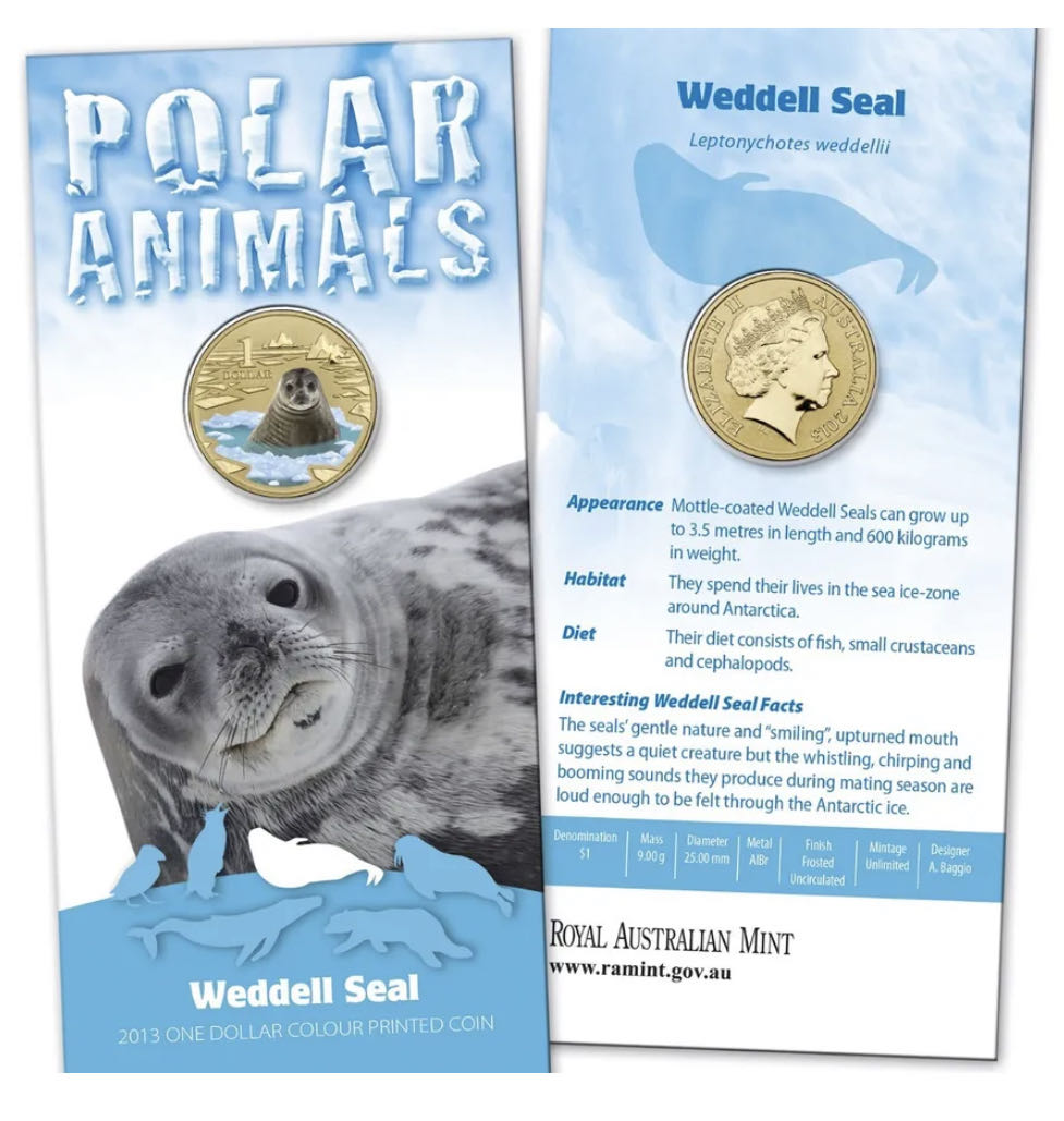 Polar Animals- Weddell Seal  coin collectible [Barcode 9314683102199] - Main Image 3