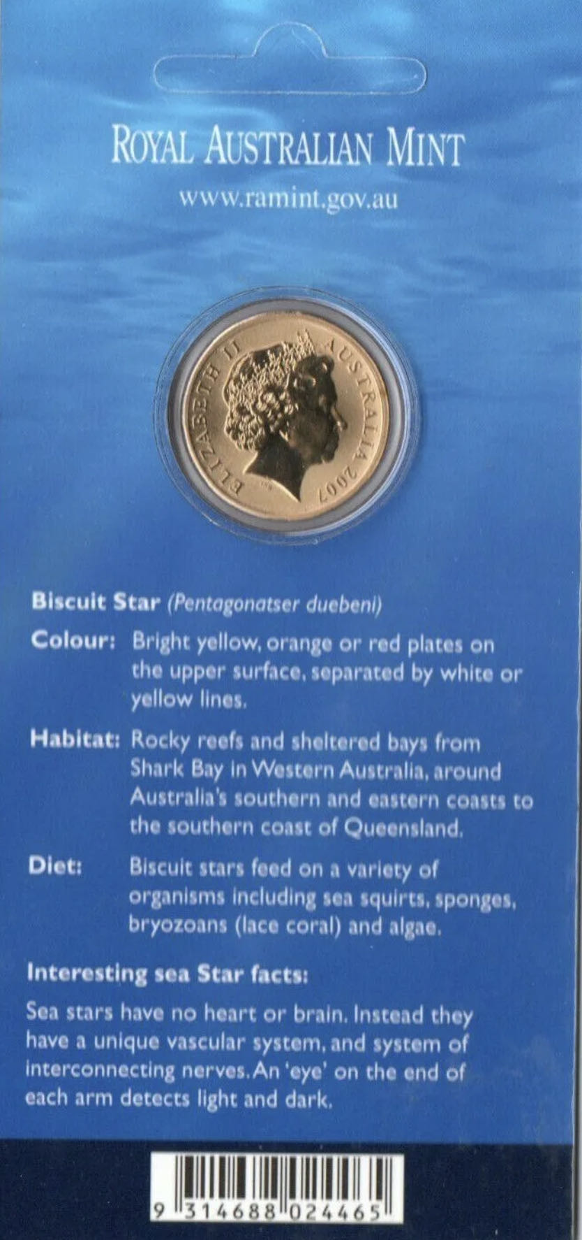 Ocean Series - Biscuit Star  coin collectible [Barcode 9314688024465] - Main Image 3