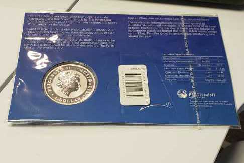 2012 Australian Koala 1 Ounce Silver Coin  coin collectible [Barcode 9327025021874] - Main Image 2