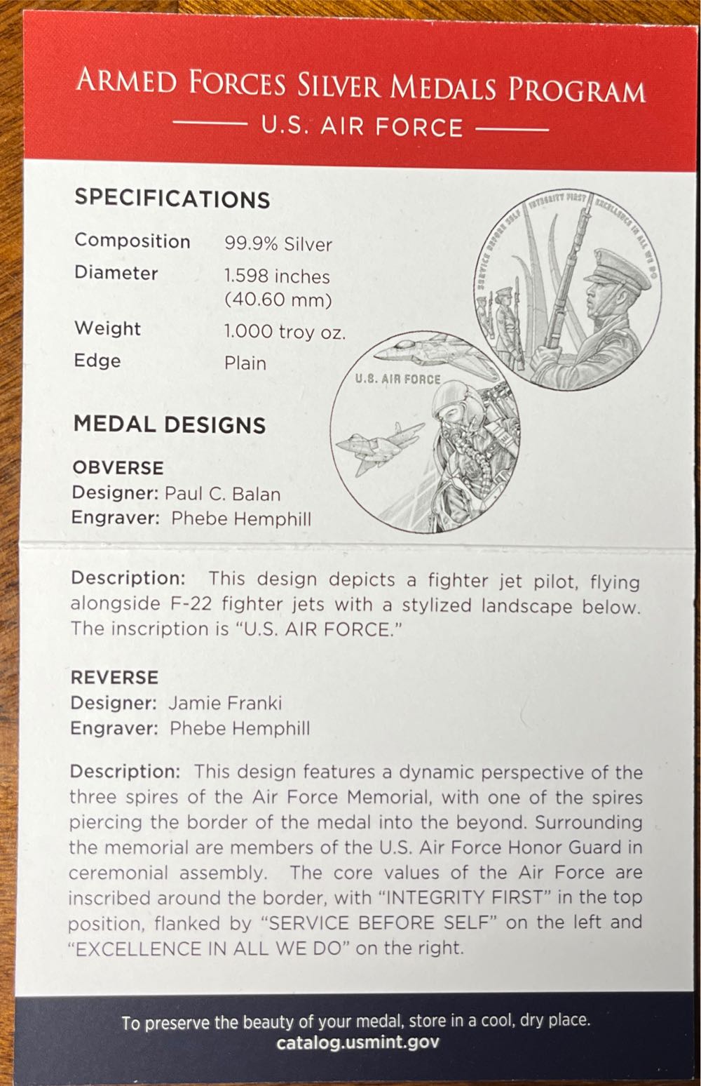 US Medal Military Air Force  coin collectible [Barcode 704786340410] - Main Image 4