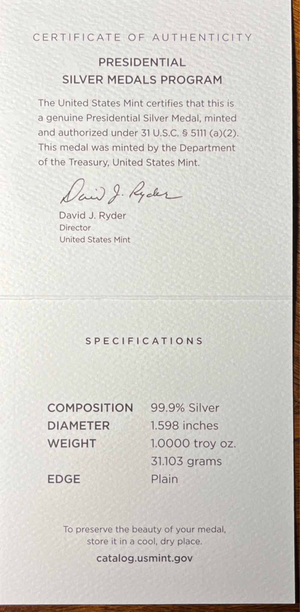 S816 Presidential Silver Medal Abraham Lincoln  coin collectible [Barcode 704786261371] - Main Image 4