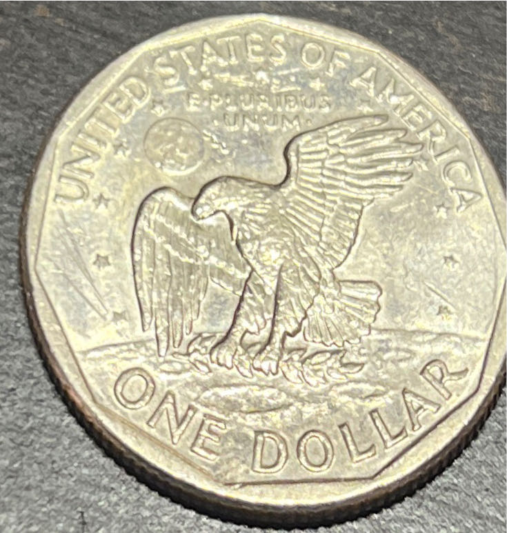 Susan B Anthony Dollar (SBA) - 1980 S Mint Error  coin collectible - Main Image 2