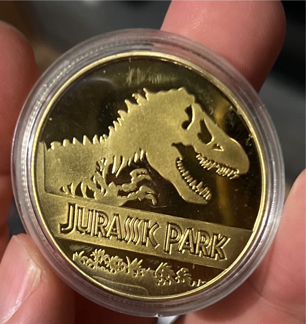 USA Jurassic Park Dinosaur Gold Plated Challenger Commemorative Coin Medal Gift  coin collectible [Barcode 5060242659775] - Main Image 4