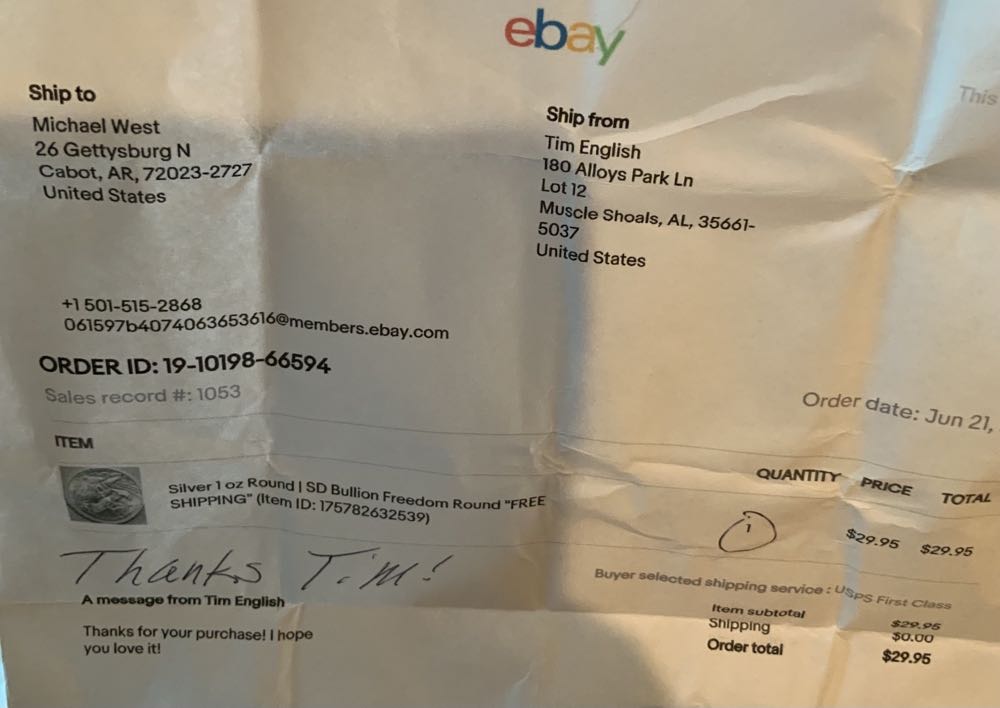 SD Bullion Freedom Silver Round  - #23  coin collectible - Main Image 3