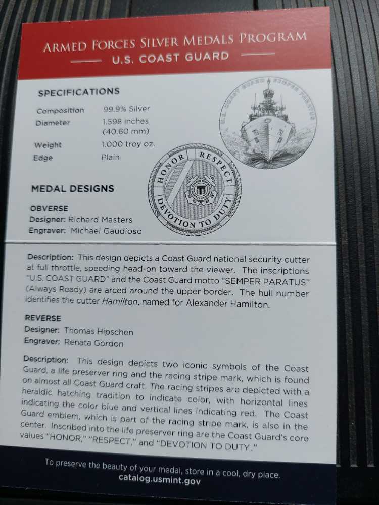 US Medal Military Coast Guard  coin collectible - Main Image 3