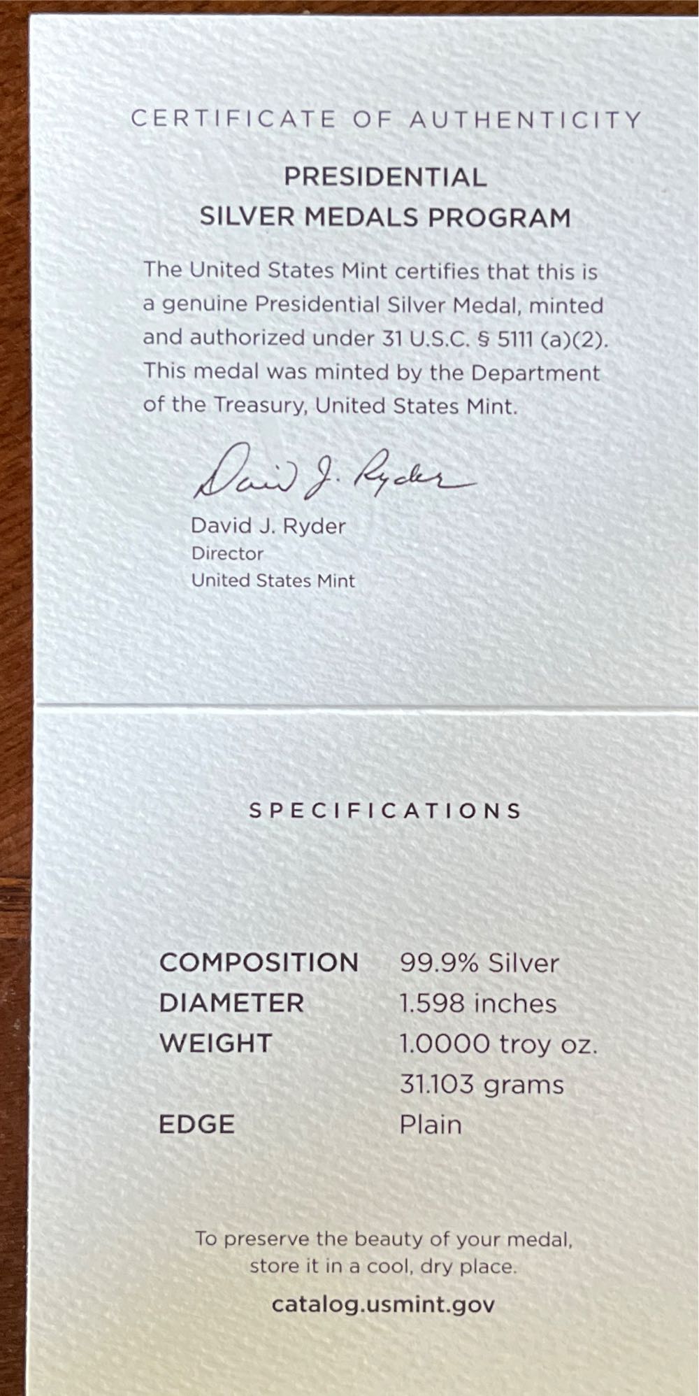 S806 Presidential Silver Medal John Q. Adams  coin collectible [Barcode 704785072763] - Main Image 4