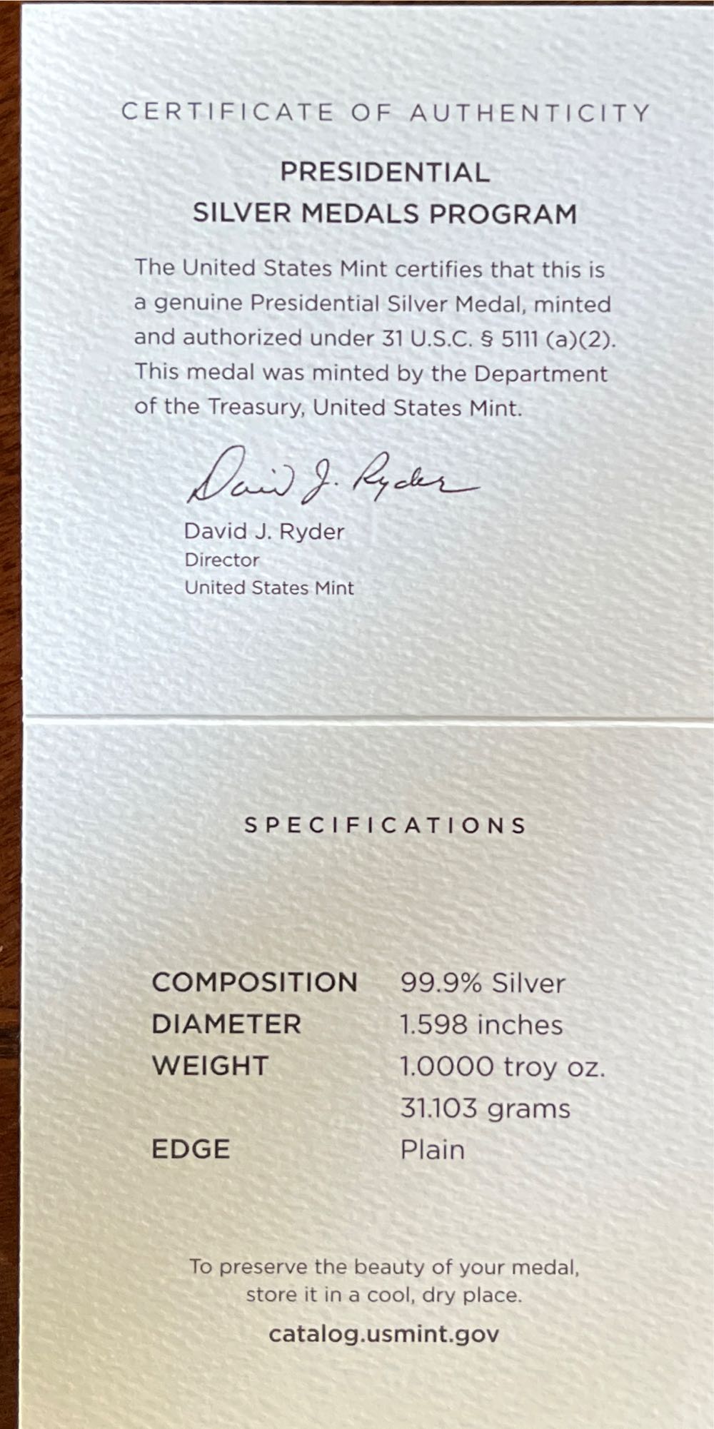 S808 Presidential Silver Medal Martin Van Buren  coin collectible [Barcode 704786160148] - Main Image 4