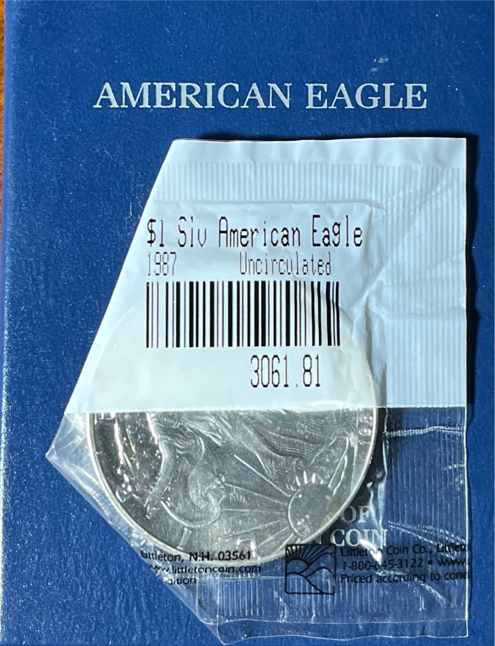 American Eagle 1987  coin collectible - Main Image 2