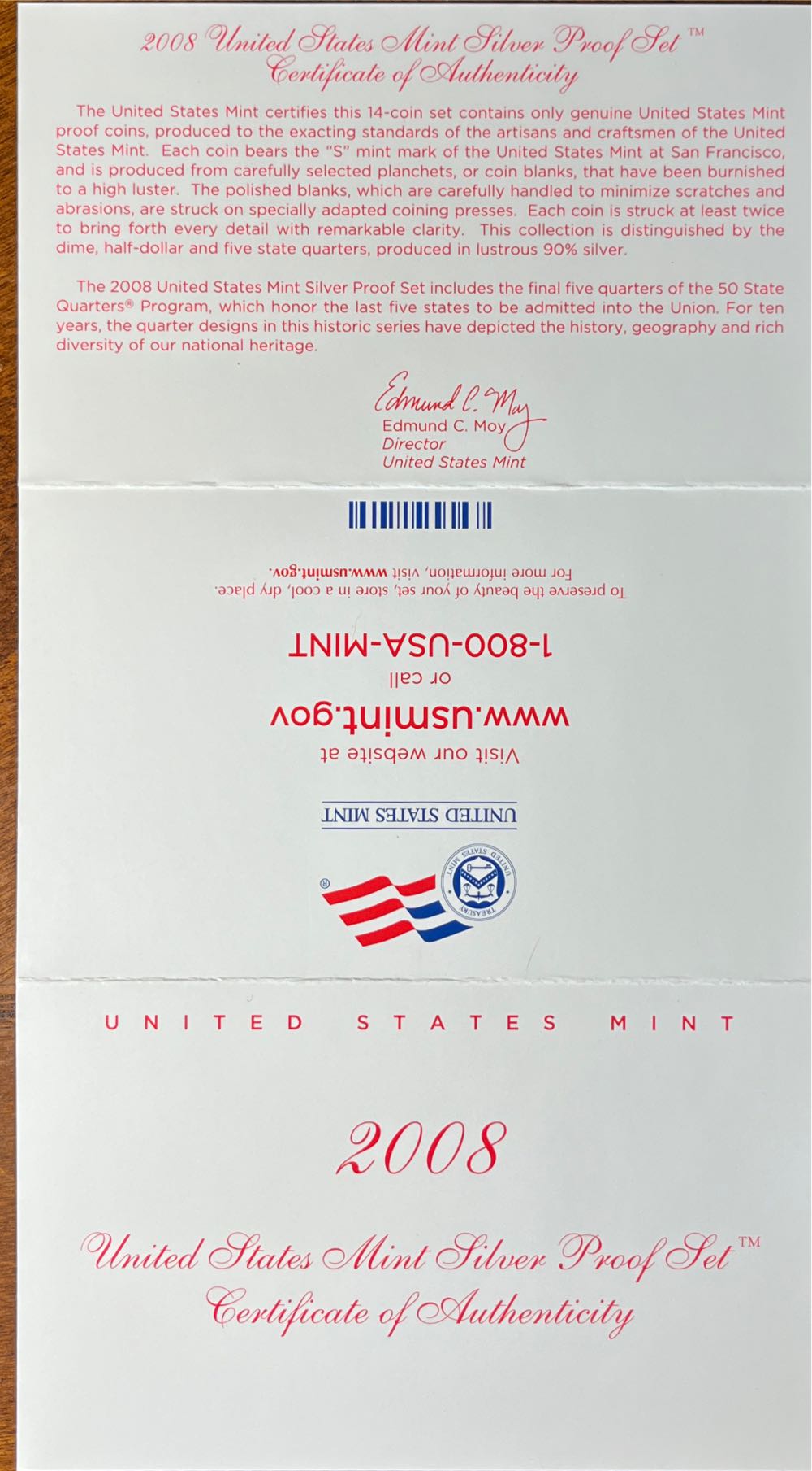 2008 United States Mint Silver Proof Set 2008  coin collectible [Barcode 704785055896] - Main Image 4