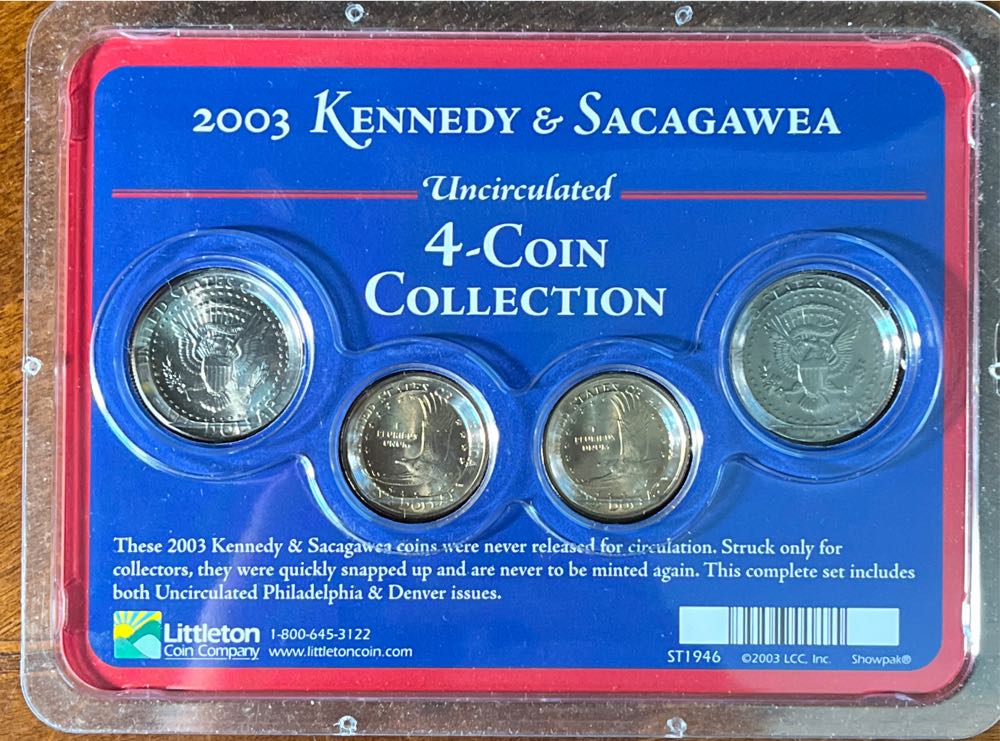 Uncirculated Kennedy And Sacagawea 2003  coin collectible - Main Image 2