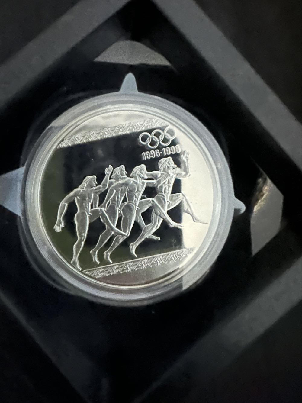 1996 OLYMPIC ANCIENT RUNNERS 1000 Drachma Sterling Silver Coin coin collectible - Main Image 1