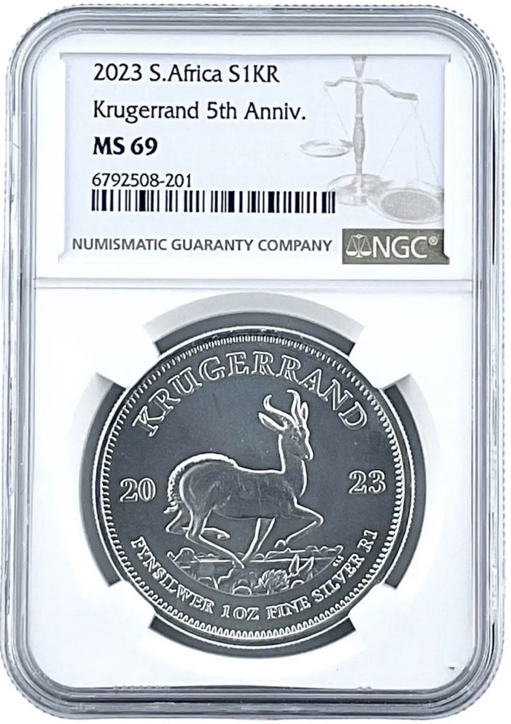 Krugerrand S. Africa 5th Anniversary NGC MS69 - #56 coin collectible - Main Image 2