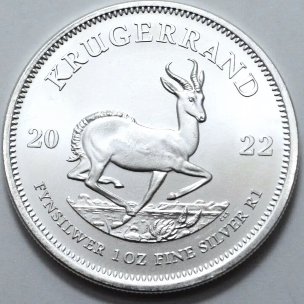 Krugerrand South Africa Silver 1 Rand coins, 5 of 5, #61  coin collectible - Main Image 2