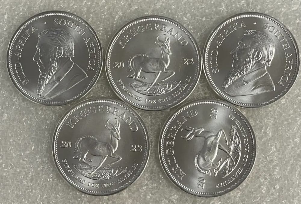 Krugerrand South Africa Silver 1 Rand coins, 5 of 5, #61  coin collectible - Main Image 3