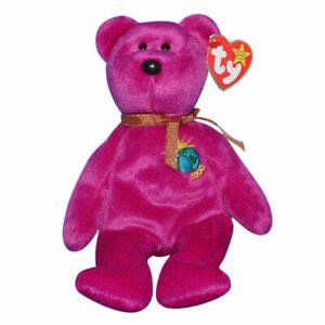 Rare Ty Beanie Babies Millennium The Bear With Tag Errors Toy Purple Plush Baby Retired Mint ”millenium” 2000 Original Millenium Tags  coin collectible [Barcode 008421042265] - Main Image 1