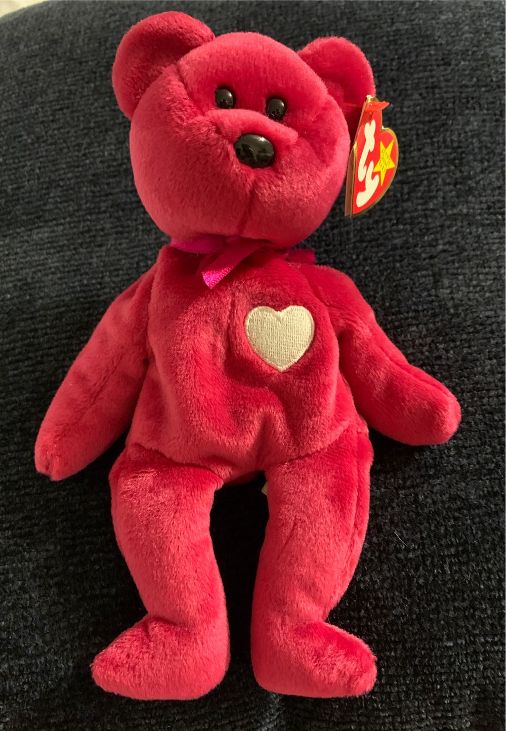 Baby The Red Bear Valentina Beanie Babies Valentina Rare Ty Beanie Baby Valentina Bear With Tags Tag Errors Hologram 99 Error New & Mint W Inch 1999 Retired 8.5 February Retired; And Condition Heart W Mwmt Pink 14  coin collectible [Barcode 008421042333] - Main Image 2