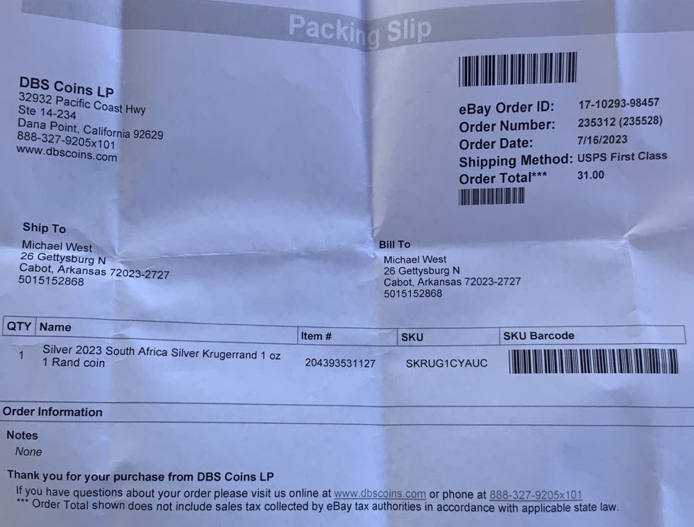 A - Krugerrand South Africa Silver  coin collectible - Main Image 4