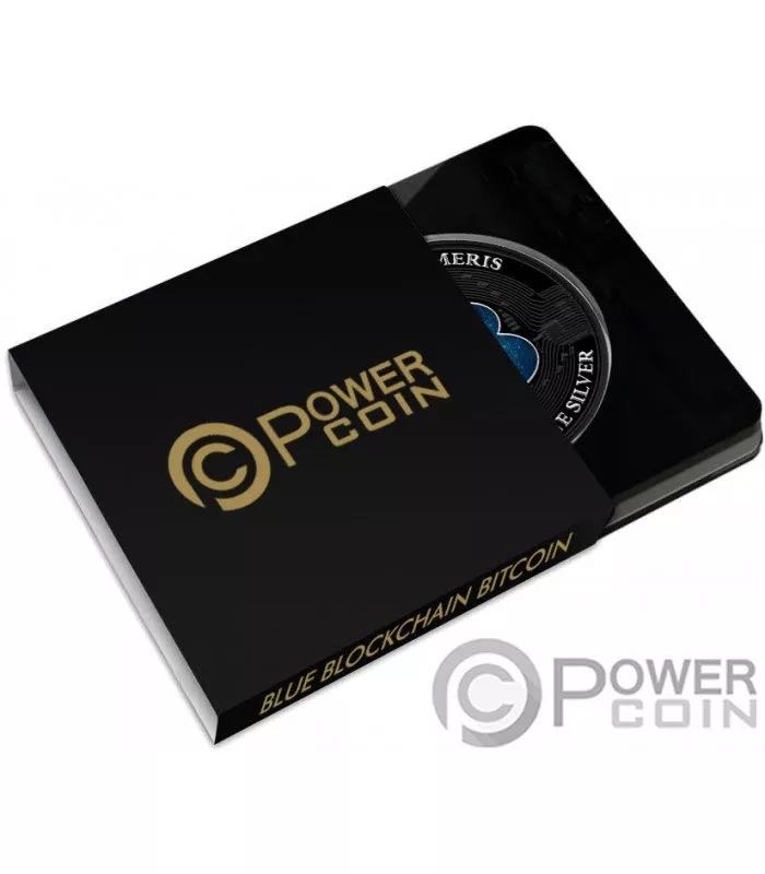 Niue. 2 Dollars 2022 ”BLUE BLOCKCHAIN PowerChrome Black Platinum” 1 Oz Silver Coin  coin collectible - Main Image 4