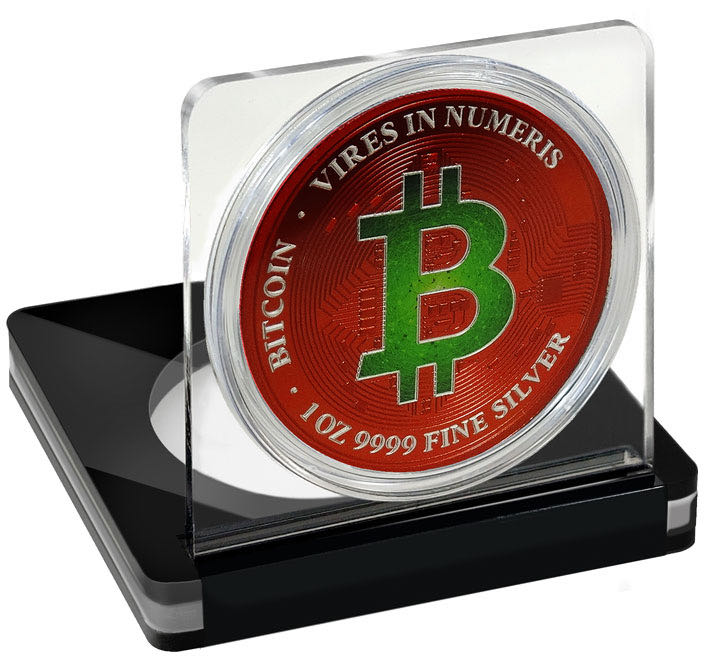 Niue. 2 Dollars 2022 “GREEN BLOCKCHAIN BITCOIN PowerChrome Red” - 1 Oz Silver Coin  coin collectible - Main Image 3