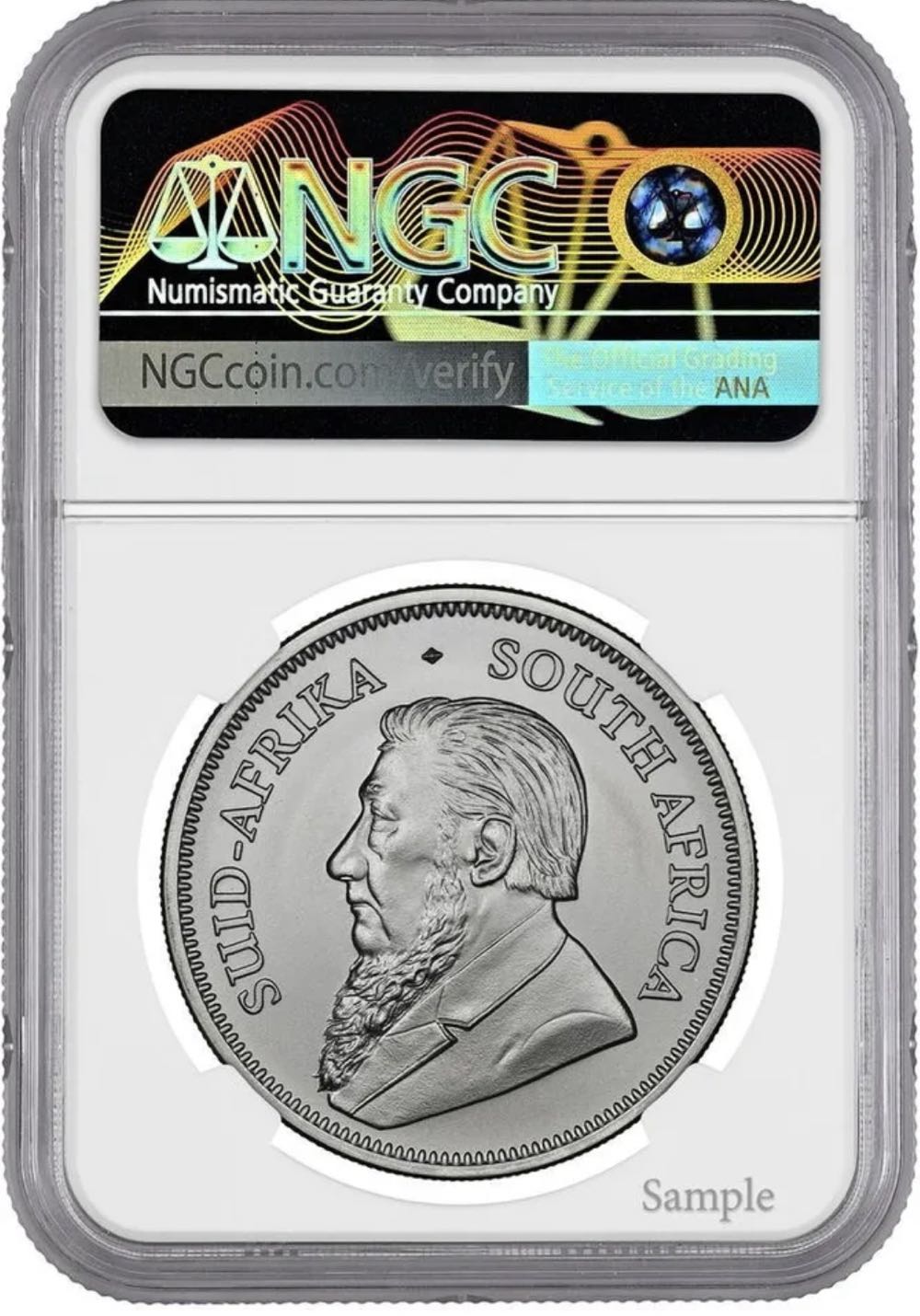 A - Krugerrand South Africa Silver NGC MS69 Brown Label  coin collectible - Main Image 2