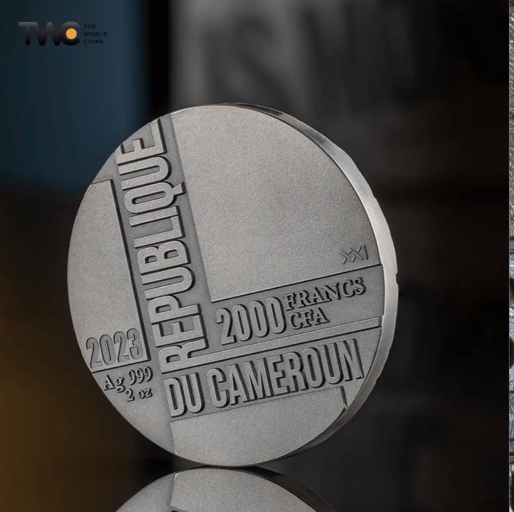 Cameroon 2022. 2000 Francs “Time Is Money” (Antiqued Finish) - 2 Oz Silver Coin  coin collectible - Main Image 2