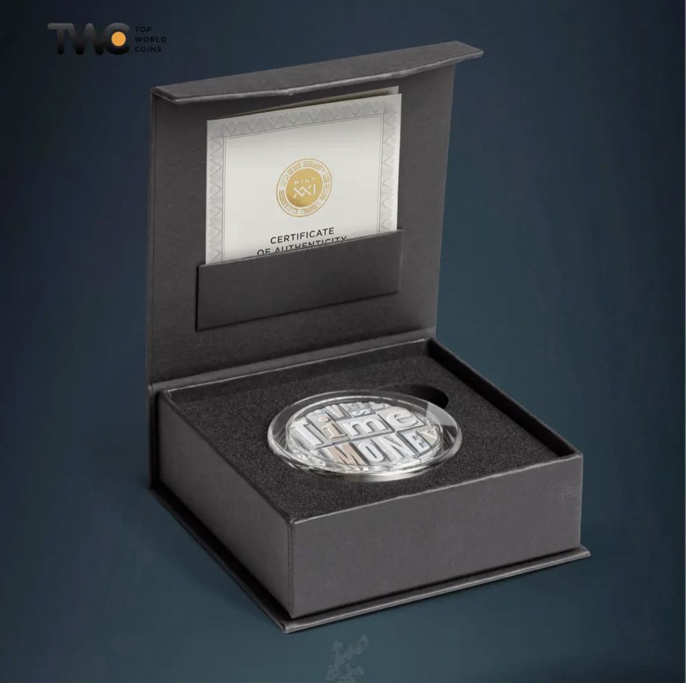Cameroon 2022. 2000 Francs “Time Is Money” (Antiqued Finish) - 2 Oz Silver Coin  coin collectible - Main Image 3