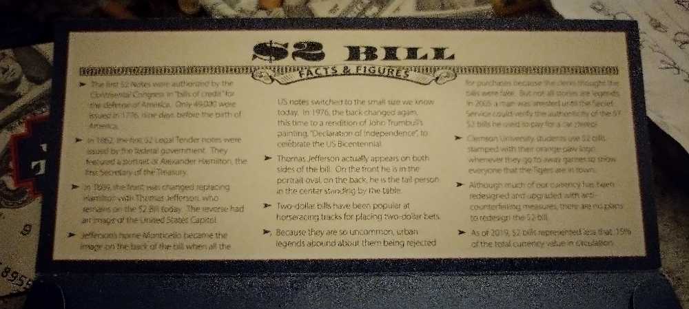 The United States Of America 2 Dollar Bill  coin collectible - Main Image 4