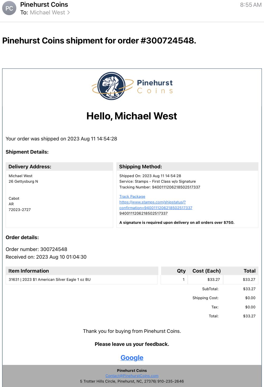 A - American Silver Eagle BU 2023  coin collectible - Main Image 4