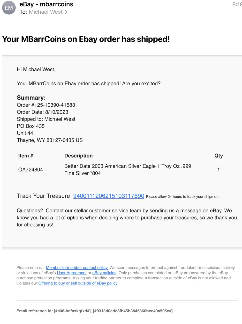 American Silver Eagle 2003 *804 - #137  coin collectible - Main Image 4