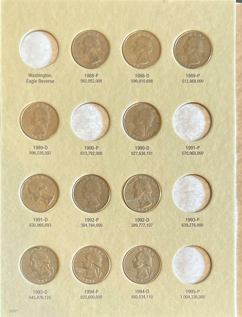 Washington Quarters Folder 1988-1998  coin collectible [Barcode 9780937458204] - Main Image 2