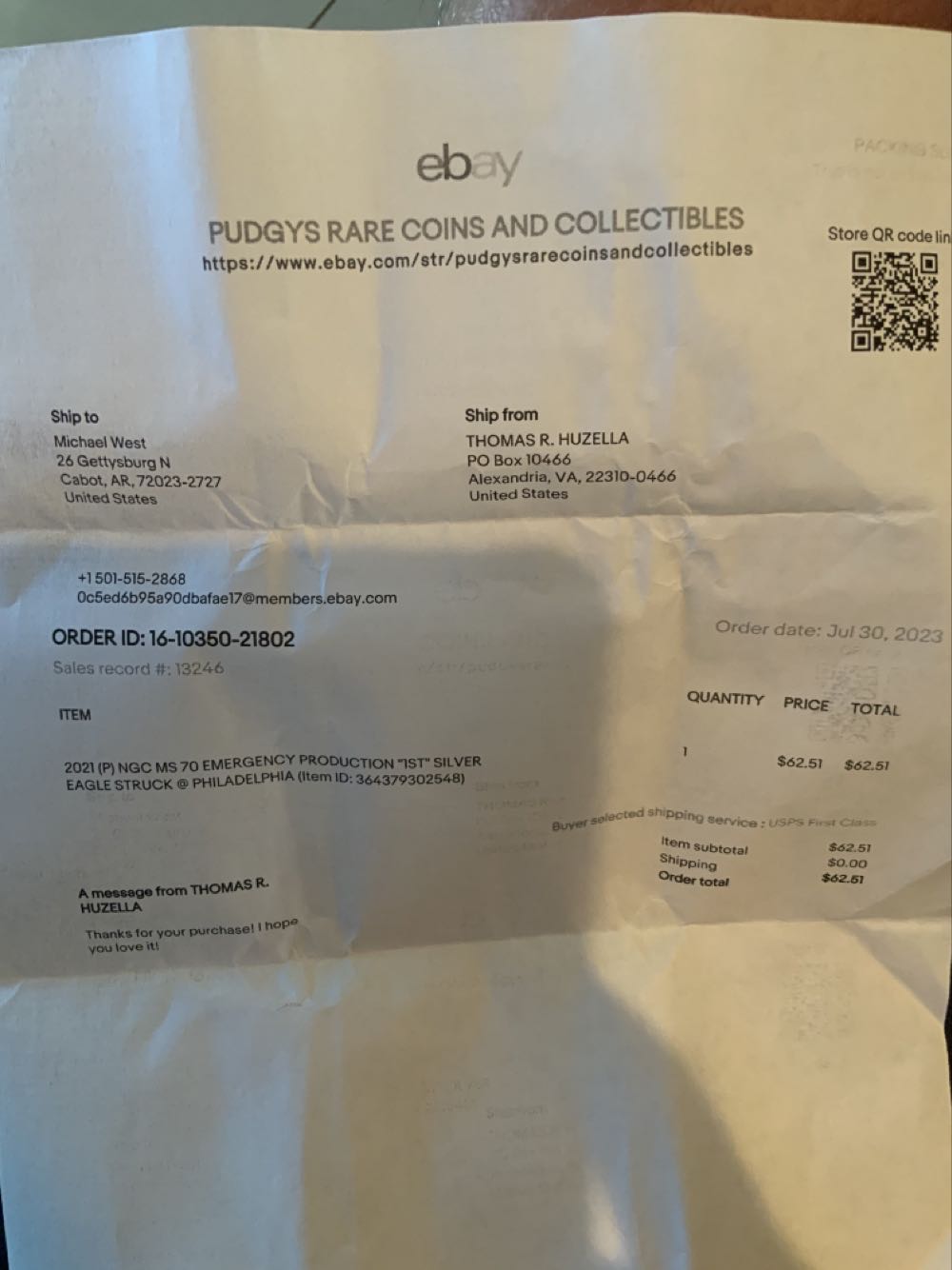 American Silver Eagle 2021 - #120  coin collectible - Main Image 4