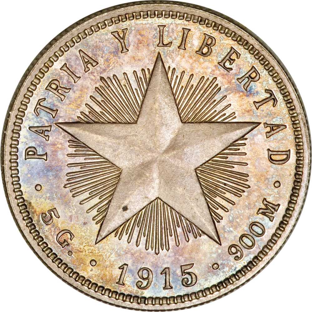 Cuban 1915 Veinte Centavos  coin collectible - Main Image 2