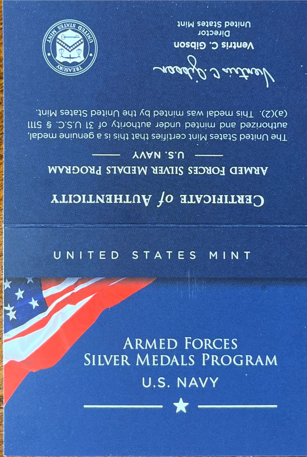 Armed Forces Silver Medal Navy  coin collectible [Barcode 704786340458] - Main Image 3