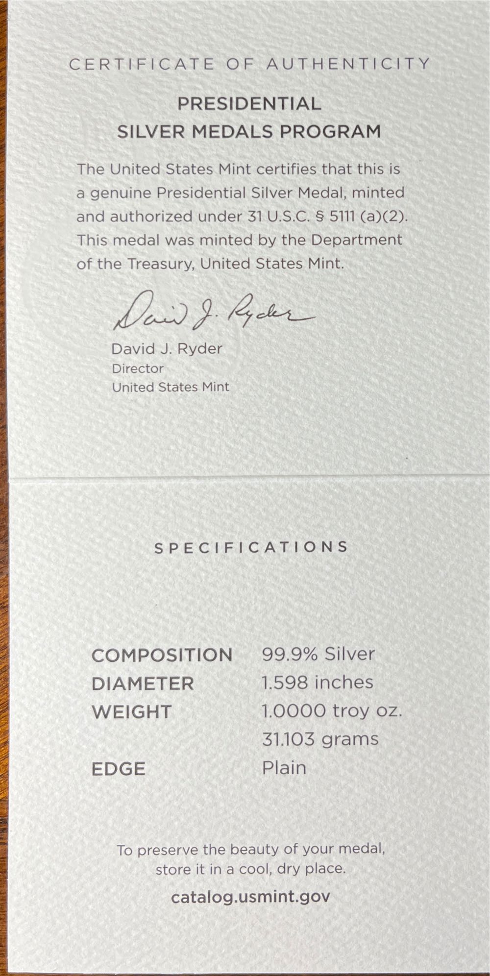 S810 Presidential Silver Medal John Tyler  coin collectible [Barcode 704786160209] - Main Image 4