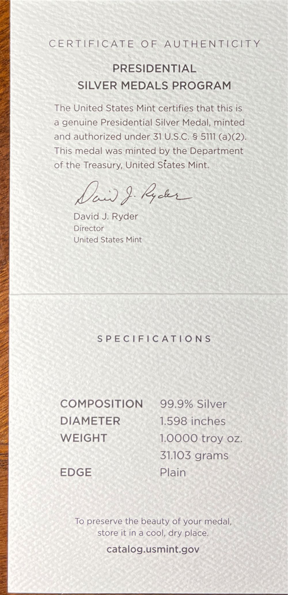 S813 Presidential Silver Medal Millard Fillmore  coin collectible [Barcode 704786260794] - Main Image 4