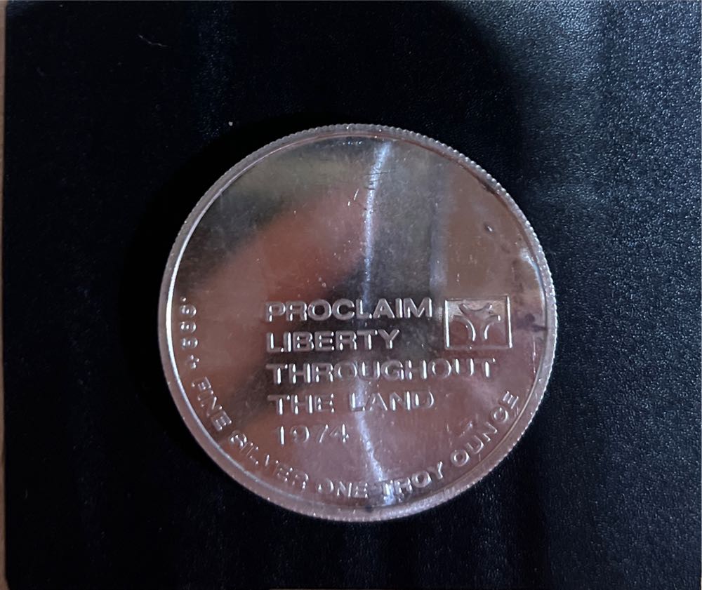 Liberty Medallion Silver Round - 1974  coin collectible - Main Image 2