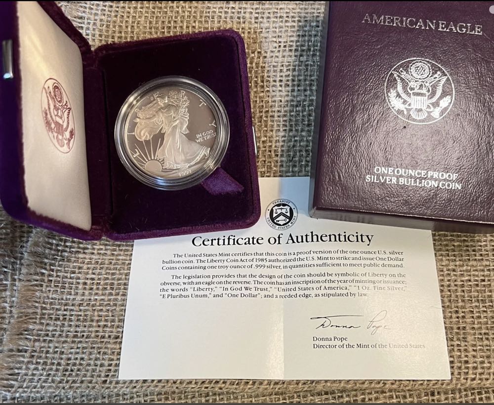 American Silver Eagle 1991S - #157  coin collectible - Main Image 3