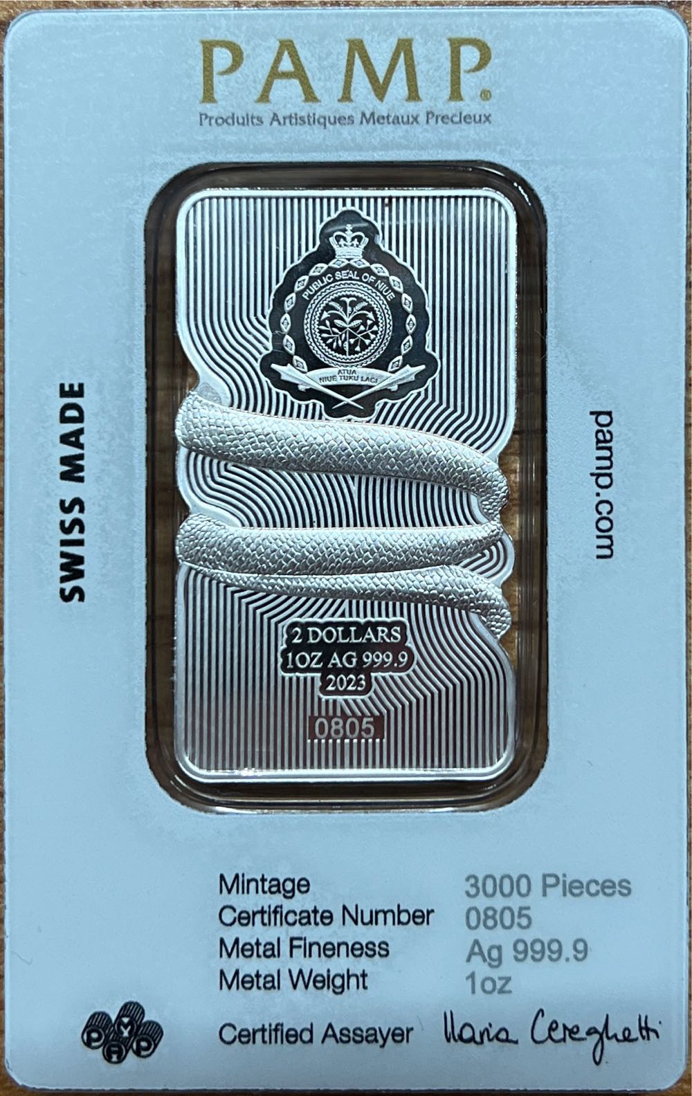 2023 Pamp Suisse Silver Sunbeam Snake Hologram  coin collectible - Main Image 2